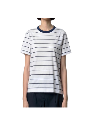 T-SHIRT DONNA A RIGHE "ELODIE"- WHITE/BLUE INSIGNA K3132WW C06 K-WAY 