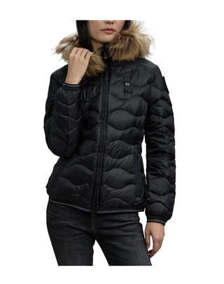 PIUMINO DONNA " ALDIE " CON BORDO IN PELLICCIA - NERO INTERNO BEIGE 25WBLDC03096 999ei BLAUER 