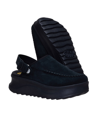 SANDALO DONNA CON PLATFORM " DELRAY CLOG SUEDE " - NERO 44259 1 HEY DUDE 