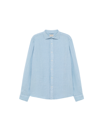 CAMICIA UOMO IN LINO "PIERCE" - CELESTE RRU431P4220569 C0080 ROY ROGERS 