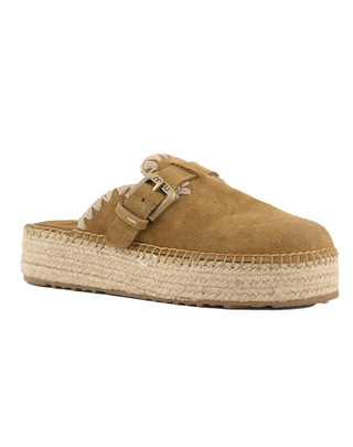 SABOT JUTE IN PELLE - COGNAC 641000A COG MOU 