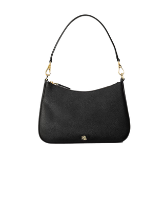 BORSA IN PELLE NERA TRATTEGGIATA " DANNY MEDIA " 431883768 008 RALPH LAUREN 