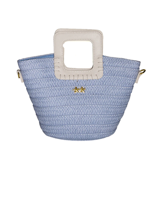 MINI BORSA IN PAGLIA  CON MANICI IN CONTRASTO SW0025 SB F**K 