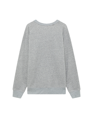 FELPA GIROCOLLO CON STAMPA TRUE GRIT - GRIGIO CHIARO MELANGE CREW NECK ATLETIC CLUB GERY MELANGE ROY ROGERS 