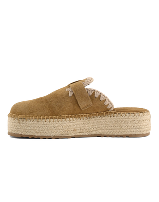 SABOT JUTE IN PELLE - COGNAC 641000A COG MOU 
