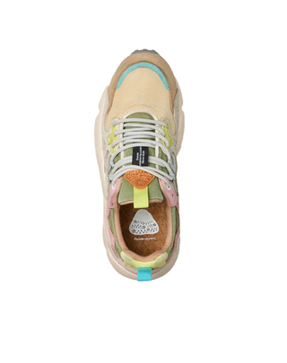 SNEAKERS "YAMANO 3 WOMAN" IN SUEDE E TESSUTO -VERDE BEIGE 001-2017817-65 1E05 FLOWER MOUNTAIN 