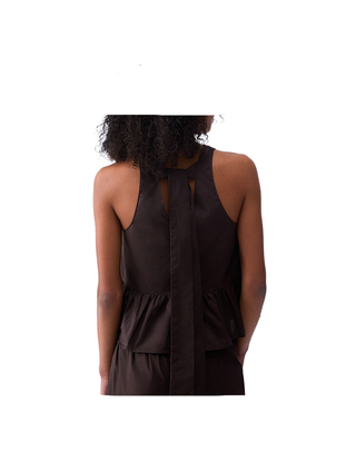 TOP DONNA IN POPELINE - MARRONE WA6365T4853 91109 LIU JO 