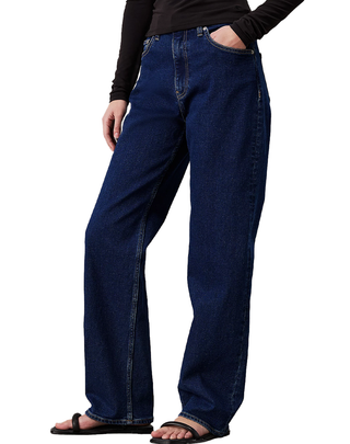 JEANS DONNA DENIM SCURO VITA ALTA TAGLIO RELAXED