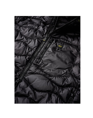 PIUMINO CON CAPPUCCIO E TASCHINA "WAVE" - NERO BLUC03177 999 BLAUER 