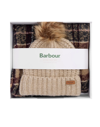 SET REGALO DONNA SALTBURN CAPPELLO E SCIARPA - BEIGE/TARTAN LGS0077 PI12 BARBOUR 