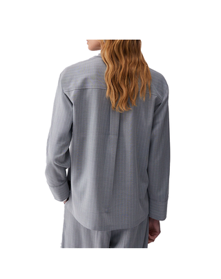 CAMICIA DONNA GESSATA CON BORCHIE SUL TASCHINO - GRIGIO WA6191T349A D3734 LIU JO 