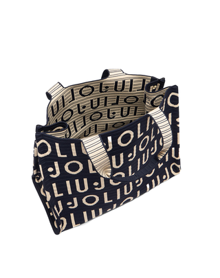 BORSA GRANDE IN MAGLIA BLU SCURO TOTAL LOGO 2A6026M0300 94111 LIU JO 
