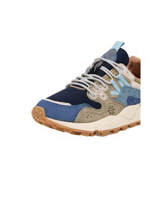 SNEAKERS UOMO YAMANO 3 - BLU BEIGE VERDE 001-2017816-01 3C11 FLOWER MOUNTAIN 