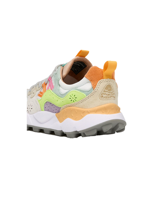 SNEAKERS " YAMANO 3 WOMAN " -  WHITE YELLOW 001-2017817-01 1N21 FLOWER MOUNTAIN 