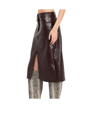 GONNA IN SIMIL PELLE EFFETTO GLOSSY - TESTA DI MORO UF5232E1038 X0722 LIU JO 