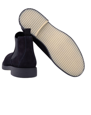 STIVALETTO UOMO CHELSEA SCAMOSCIATO - BLU