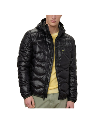 PIUMINO CON CAPPUCCIO E TASCHINA "WAVE" - NERO BLUC03177 999 BLAUER 