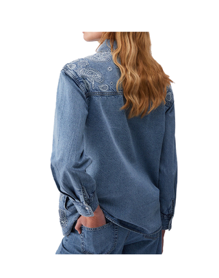 CAMICIA DA DONNA IN JEANS CON RICAMI UA6145 79016 LIU JO 