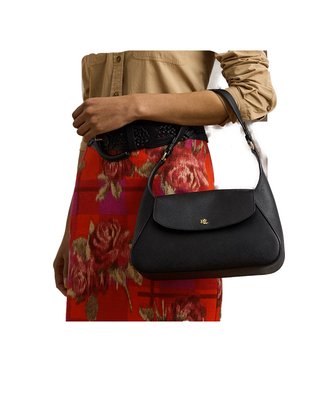 BORSA A SPALLA IN VERA PELLE " SCHYLAR " - NERA 431969364 001 RALPH LAUREN 