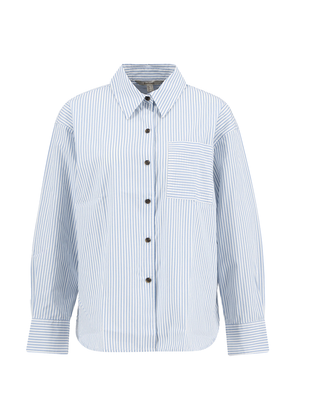CAMICIA DONNA OVER MOTIVO A RIGHE - CELESTE LSH1740 BL27 BARBOUR 