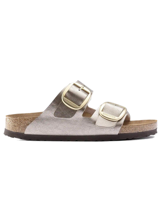 SANDALO ARIZONA BIG BUCKLE IN BIRKO-FLOR - GRACEFUL TAUPE 1020882-S GRACEFUL TAUPE BIRKENSTOCK 
