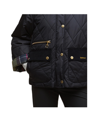 GIACCA DONNA TRAPUNTATA " MARTHA " - BLACK LQU1840 BK11 BARBOUR 