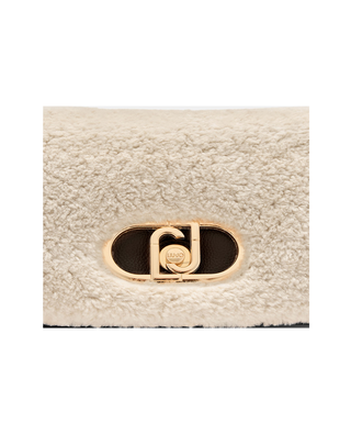 BORSA MEDIA IN ECO PELLE E TEDDY - TESTA DI MORO AF5138E0692 90912 LIU JO 