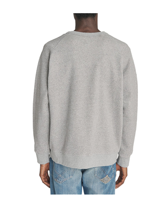 FELPA GIROCOLLO CON STAMPA TRUE GRIT - GRIGIO CHIARO MELANGE CREW NECK ATLETIC CLUB GERY MELANGE ROY ROGERS 