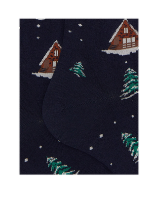 CALZINO LUNGO UOMO FANTASIA BAITE INNEVATE - BLU AP516348 12726 GALLO 