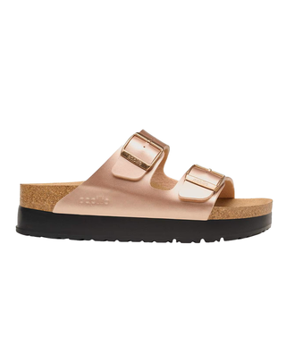 SANDALO "ARIZONA PLATFORM" IN BIRKO-FLOR CON FINITURA METALLICA 1031270-S METALLIC COPPER VEG BIRKENSTOCK 