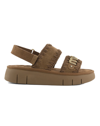 SANDALO IN PELLE SCAMOSCIATA MONOCROM - NUT BROWN 531001A NUTBR MOU 
