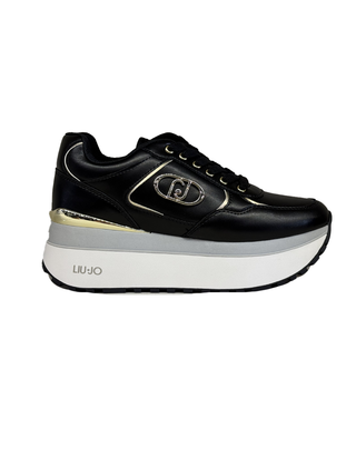 SNEAKERS CON PLATFORM IN PELLE - NERO BF5011 22222 LIU JO SHOES 