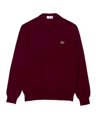 MAGLIONE IN LANA CARDATA DA UOMO - BORDEAUX AH3225 476 LACOSTE 