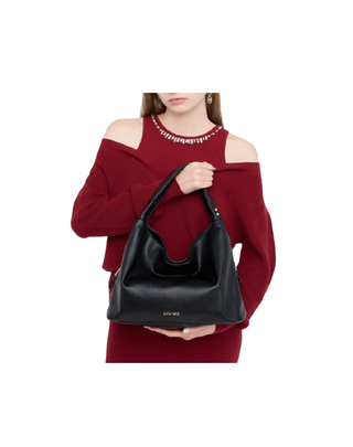 BORSA IN ECOPELLE CON ZIP LATERALI - NERO AF5058E0058 22222 LIU JO 