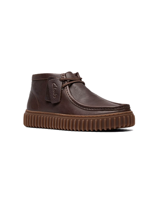 SCARPONCINO UOMO " TORHILL HI" IN PELLE LISCIA - MARRONE SCURO 2618 3425 CLARKS 