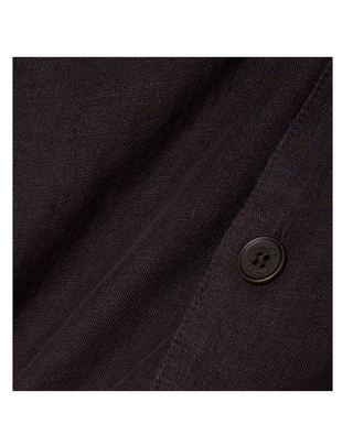 CAMICIA MANICA CORTA IN LINO RELAXED FIT - MARRONE CH2339 3LA LACOSTE 