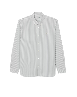 CAMICIA REGULAR FIT A RIGHE BIANCO/VERDE CH5084 737 LACOSTE 
