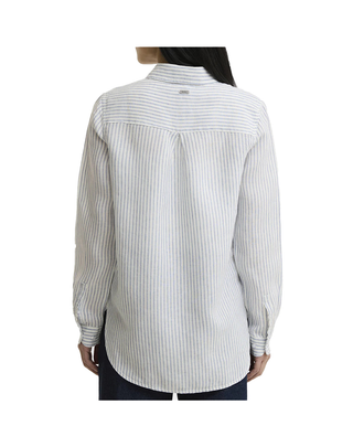 CAMICIA DONNA OVER IN PURO LINO " MARINE " - CHAMBRAY STRIPE LSH1315 BL27 BARBOUR 