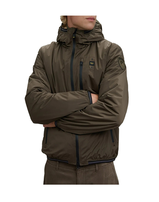 GIUBBINO UOMO " DEVON " CON INTERNO ECO PELLICCIA RASATA - VERDE BOSCO 25WBLUC11083 670 BLAUER 
