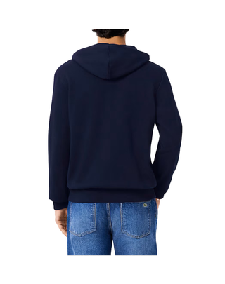 FELPA FULL ZIP UOMO INVERNALE CON CAPPUCCIO - BLU SH9626 166 LACOSTE 