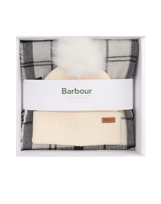 SET REGALO DONNA DOVER CAPPELLO E SCIARPA - BIANCO/TARTAN LGS0054 GY31 BARBOUR 
