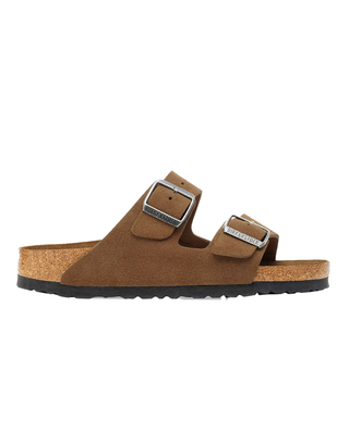 SANDALO ARIZONA IN PELLE SCAMOSCIATA CON PLANTARE MORBIDO - DARK TEA 1030865-S DARK TEA BIRKENSTOCK 