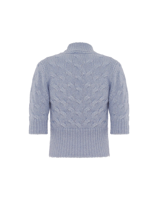 MAGLIONE DONNA MEZZA MANICA CON LAVORAZIONE A TRECCIA - LAGO M400WU MA643 MANILA GRACE 