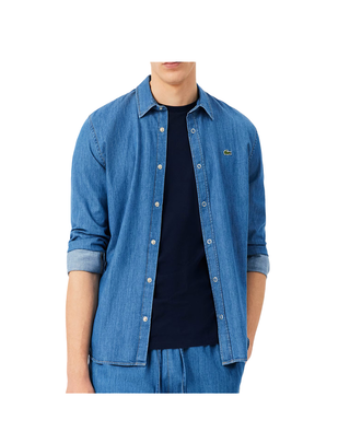 CAMICIA REGULAR FIT IN DENIM LEGGERO AZZURRO CH9084 MKU LACOSTE 