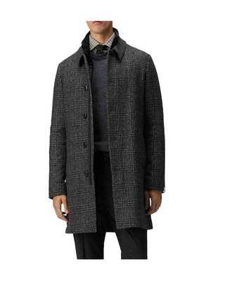 CAPPOTTO UOMO IN PANNO  CON PETTORINA STACCABILE " FIONNGHAL CHECK " - GRIGIO PEU5608 761 PEUTEREY 