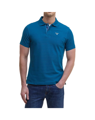 POLO UOMO IN PIQUE'  DI COTONE - LYONS BLUE MML0012 AQ72 BARBOUR 