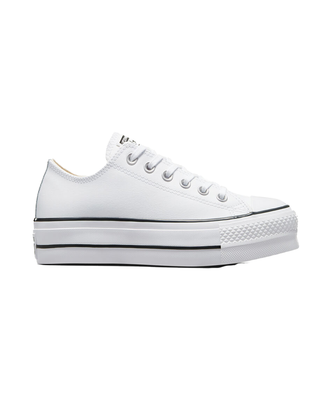 SNEAKERS DONNA " CHUCK TAYLOR PLATFORM " CLEAN LEATHER BIANCA 561680C WHITE CONVERSE 