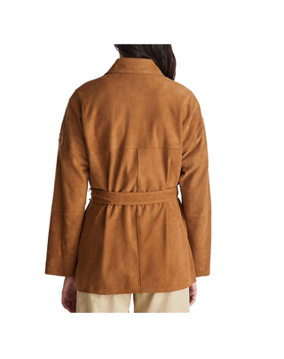 GIACCA DONNA IN PELLE SCAMOSCIATA CON CINTURA PED5563 466 PEUTEREY 