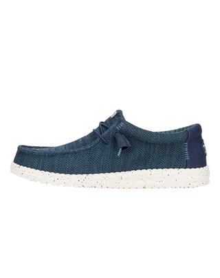 MOCASSINO UOMO " WALLY STRETCH SOX " - NAVY HD.41898 410 HEY DUDE 