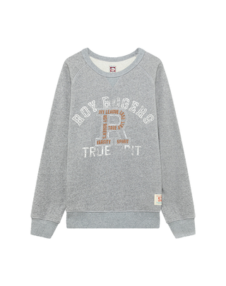 FELPA GIROCOLLO CON STAMPA TRUE GRIT - GRIGIO CHIARO MELANGE CREW NECK ATLETIC CLUB GERY MELANGE ROY ROGERS 